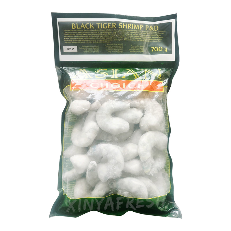 Frozen Black Tiger Shrimp p&d 8/12 ASIANCHOICE 700g